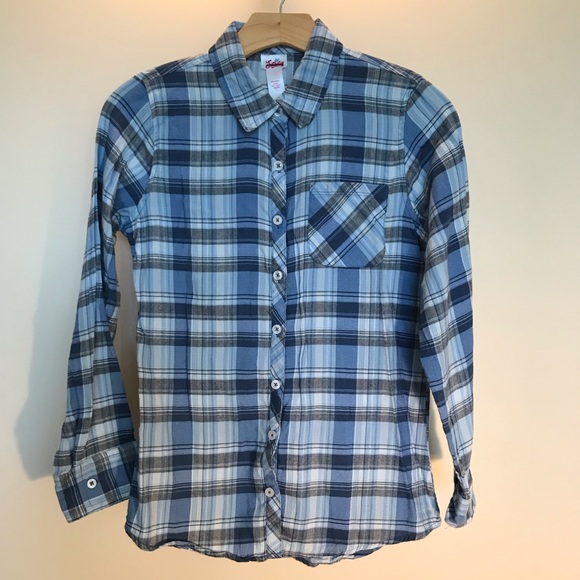NWT Justice Kids Girls Size 6 7 8 10 12 14 16 Purple Plaid Button Down Shirt